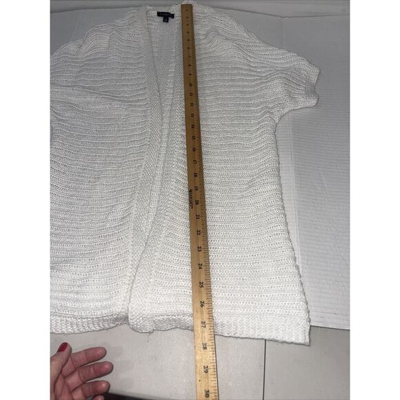 Talbots Women Sz S/M Linen Open Knit Sweater Open Cardigan Short Sleeve Coastal - Picture 8 of 9